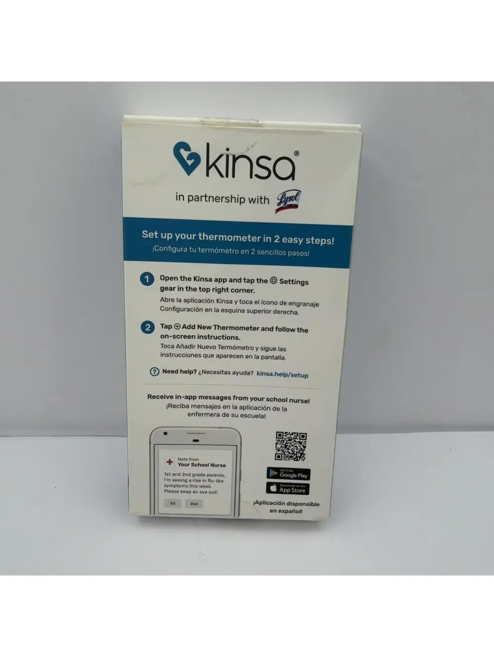 NEW Kinsa QuickCare Bluetooth Smart Digital Thermometer KSA-120 8 Second Reading